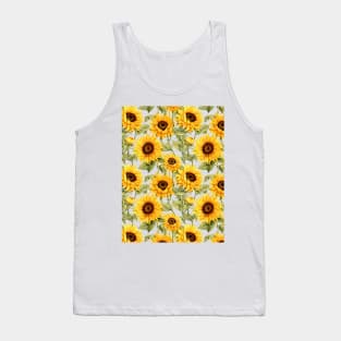 Sunflowers watercolor pattern #3 Tank Top